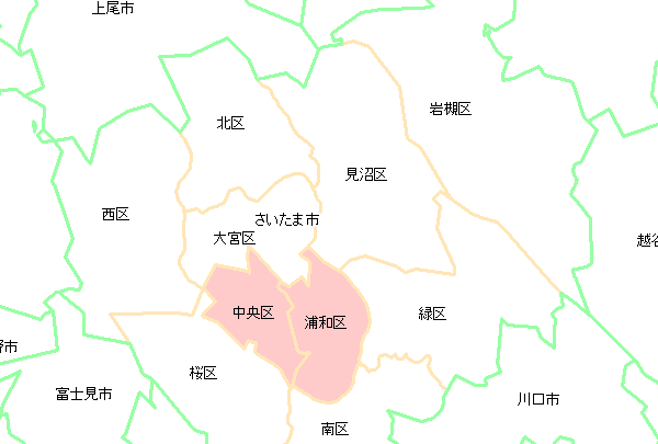 さいたま市の地図です