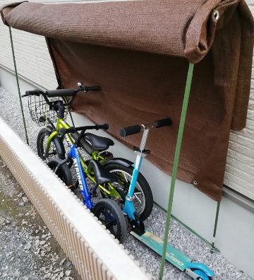自作の自転車置き場